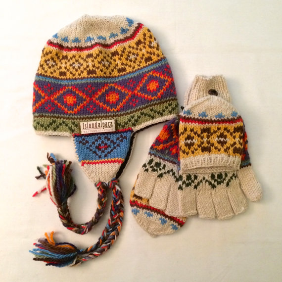 Alpaca Wool Hat and Gloves